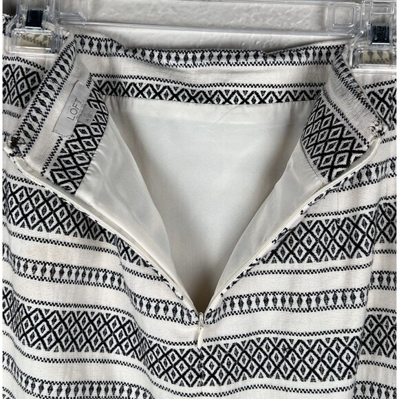 Ann Taylor Loft Sz 14 Pencil Skirt Knee Length High Rise Geometric Striped - Picture 4 of 10